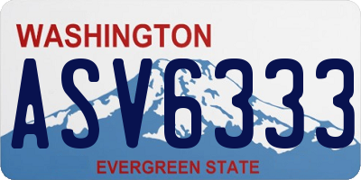 WA license plate ASV6333