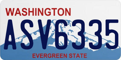 WA license plate ASV6335