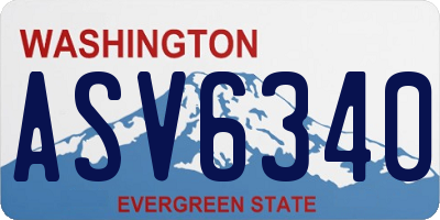 WA license plate ASV6340