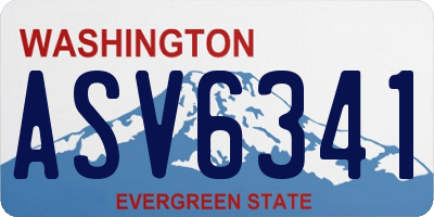 WA license plate ASV6341
