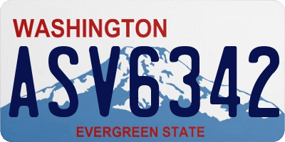 WA license plate ASV6342