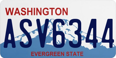 WA license plate ASV6344