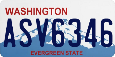 WA license plate ASV6346