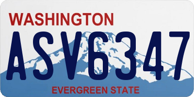 WA license plate ASV6347