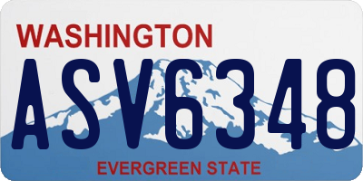 WA license plate ASV6348