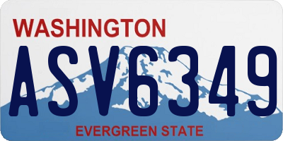 WA license plate ASV6349