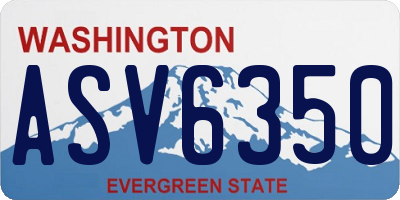 WA license plate ASV6350