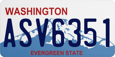 WA license plate ASV6351