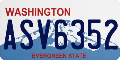 WA license plate ASV6352