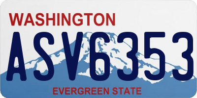 WA license plate ASV6353