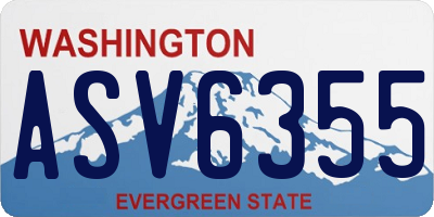 WA license plate ASV6355