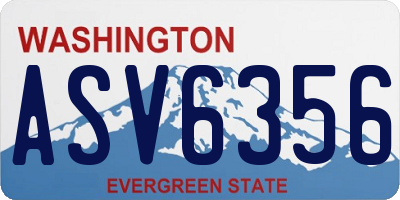 WA license plate ASV6356