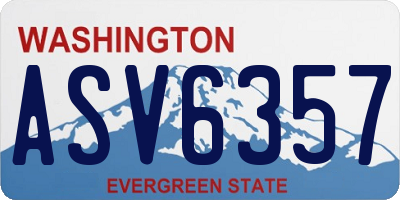 WA license plate ASV6357