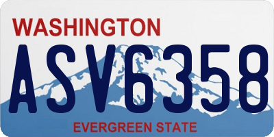 WA license plate ASV6358