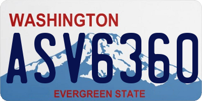 WA license plate ASV6360