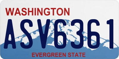 WA license plate ASV6361