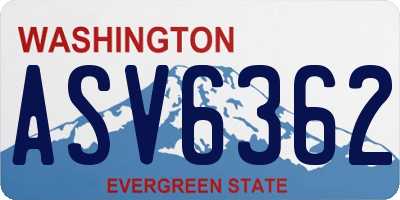 WA license plate ASV6362