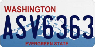 WA license plate ASV6363
