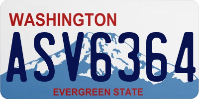 WA license plate ASV6364