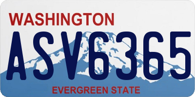 WA license plate ASV6365