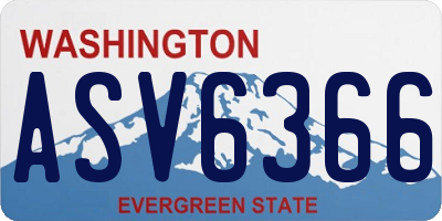WA license plate ASV6366