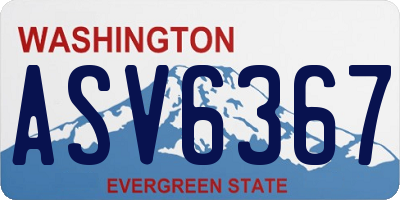 WA license plate ASV6367