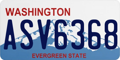 WA license plate ASV6368