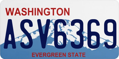WA license plate ASV6369