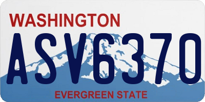 WA license plate ASV6370