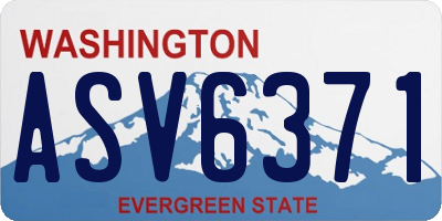 WA license plate ASV6371