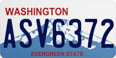 WA license plate ASV6372