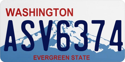 WA license plate ASV6374