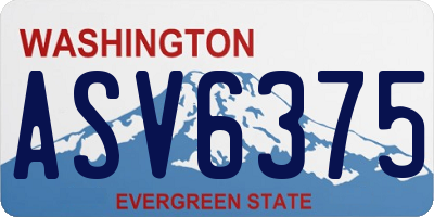WA license plate ASV6375