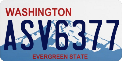 WA license plate ASV6377