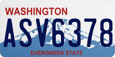WA license plate ASV6378