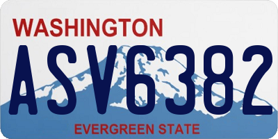 WA license plate ASV6382