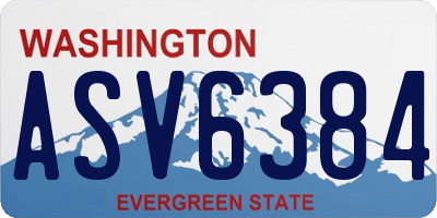 WA license plate ASV6384