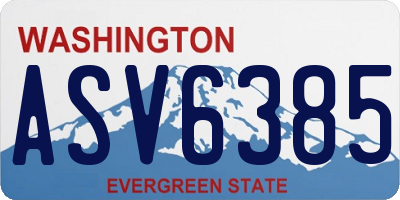 WA license plate ASV6385