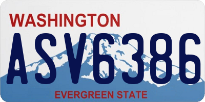 WA license plate ASV6386