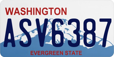 WA license plate ASV6387