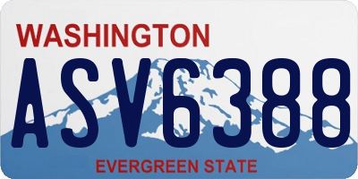 WA license plate ASV6388