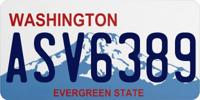 WA license plate ASV6389