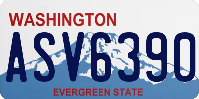 WA license plate ASV6390