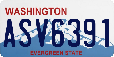 WA license plate ASV6391