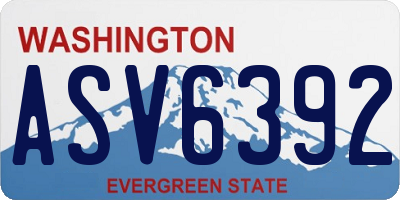 WA license plate ASV6392