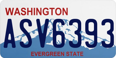 WA license plate ASV6393