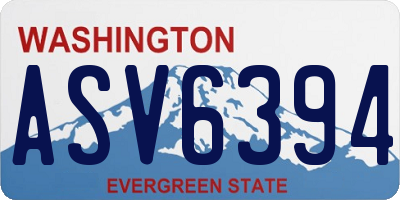 WA license plate ASV6394