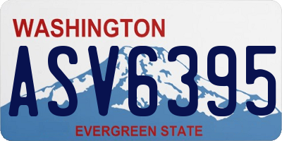 WA license plate ASV6395