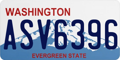WA license plate ASV6396