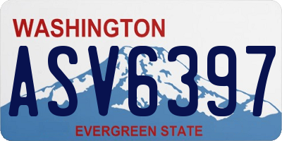WA license plate ASV6397